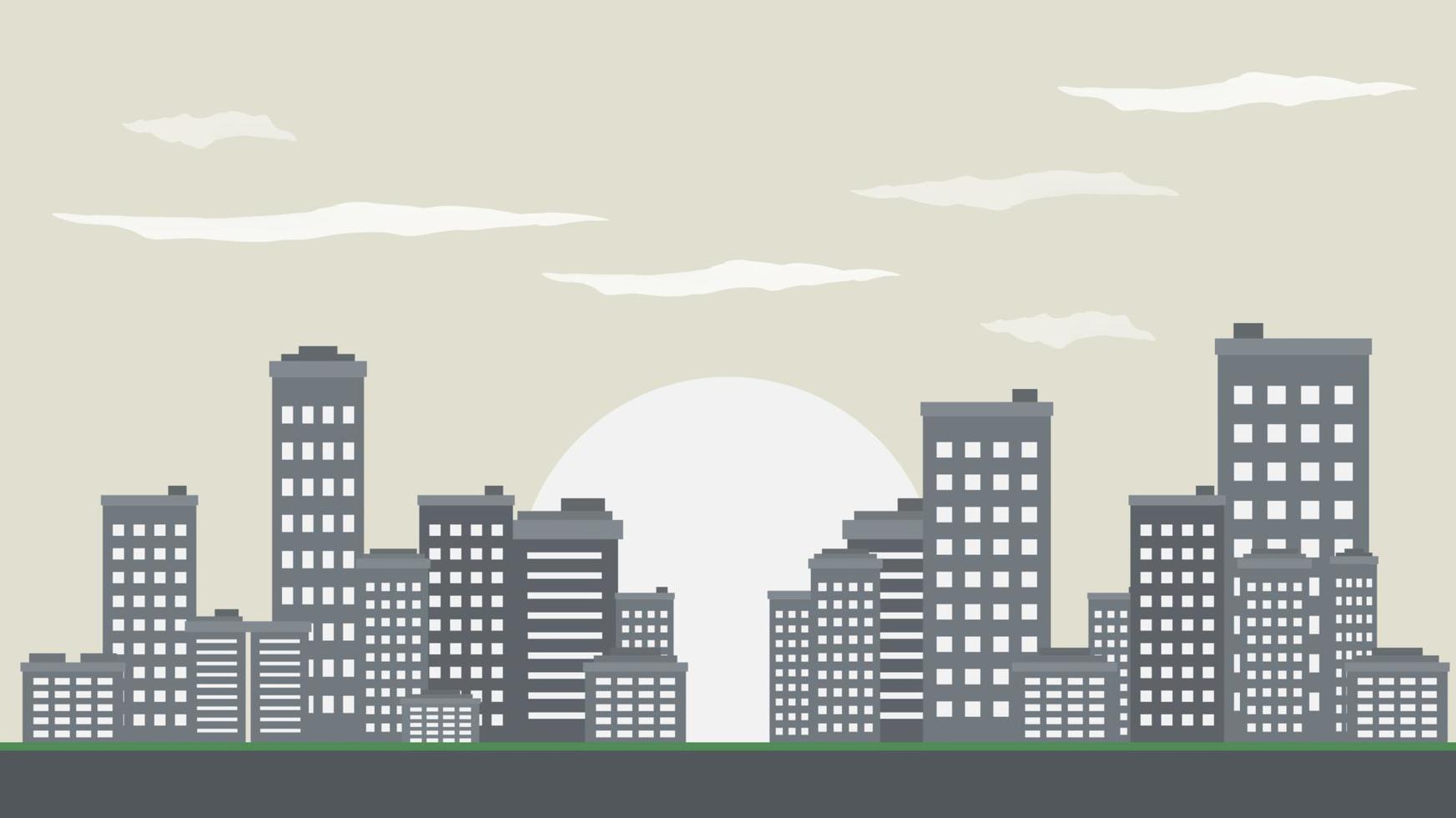 Cityscape landscape with skyscraper and road vector illustration