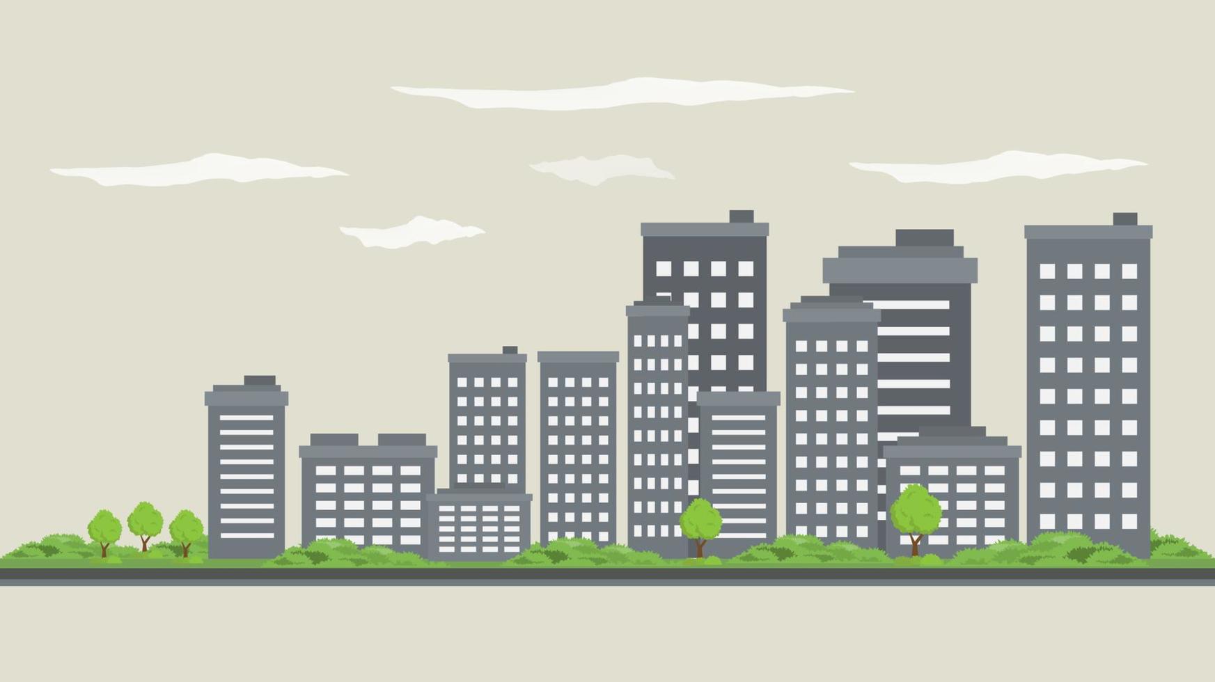 Cityscape landscape with skyscraper and road vector illustration