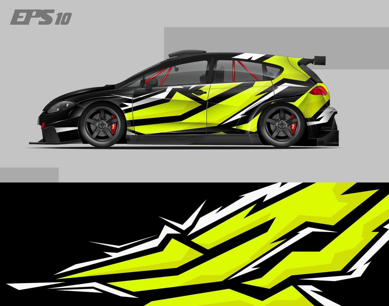 abstract car wrap design modern racing background design for vehicle wrap, racing car, rally, etc vector