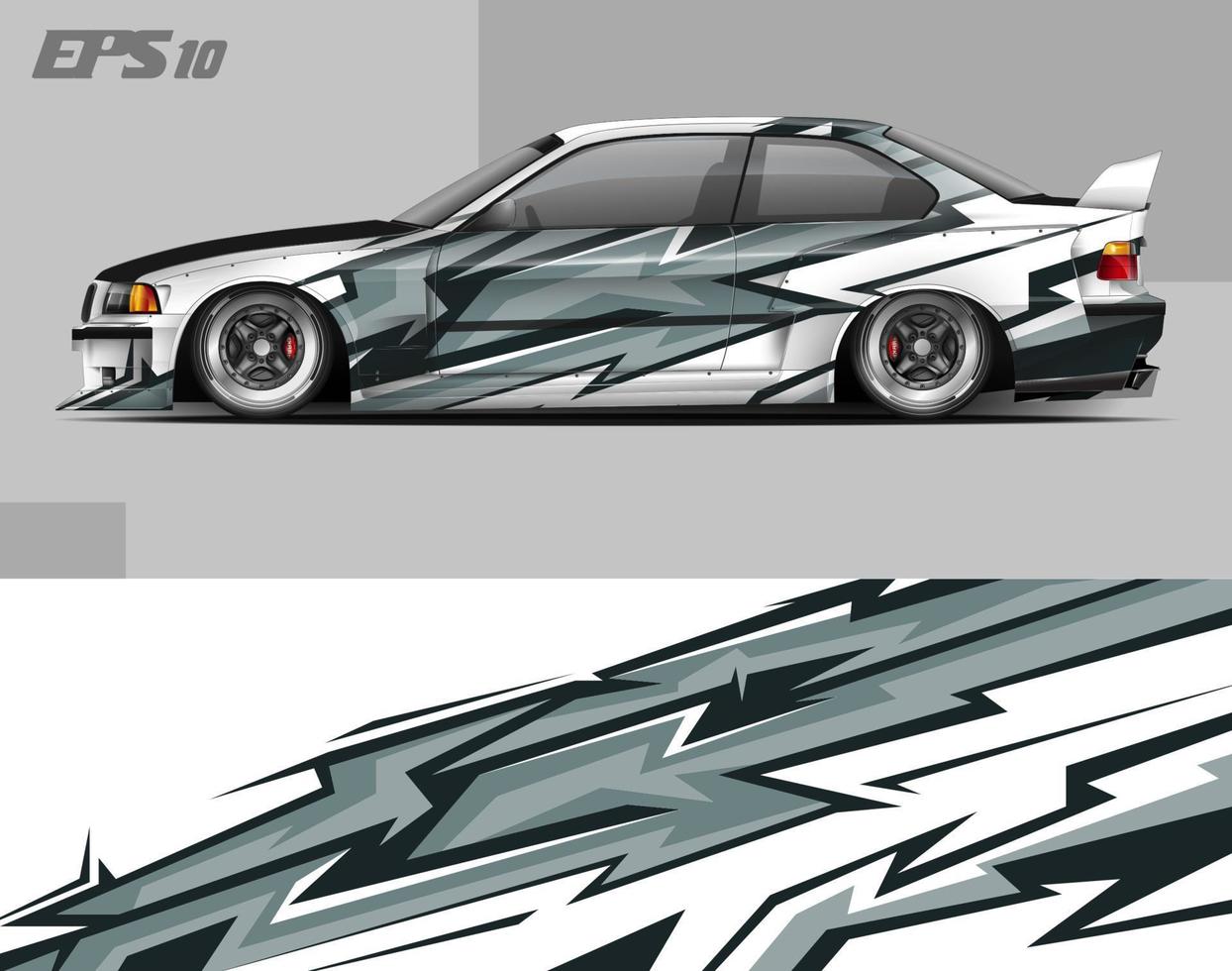 abstract car wrap design modern racing background design for vehicle wrap, racing car, rally, etc vector