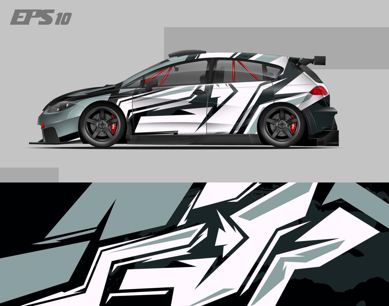 abstract car wrap design modern racing background design for vehicle wrap, racing car, rally, etc vector