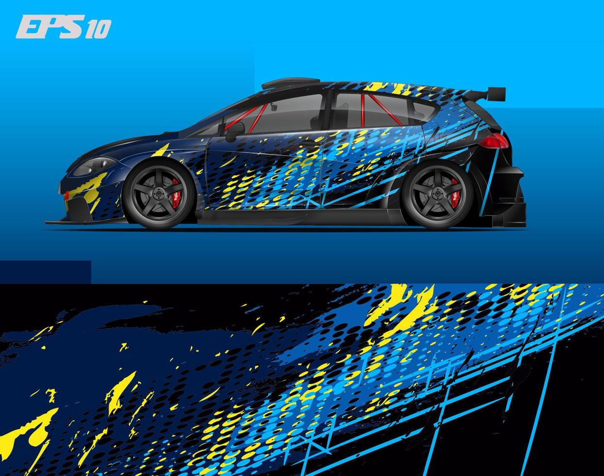 abstract car wrap design modern racing background design for vehicle wrap, racing car, rally, etc vector