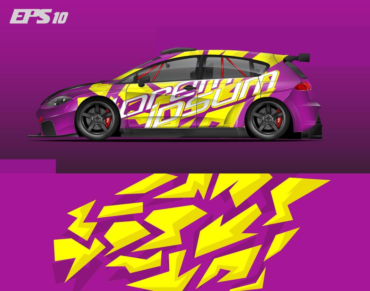 abstract car wrap design modern racing background design for vehicle wrap, racing car, rally, etc vector