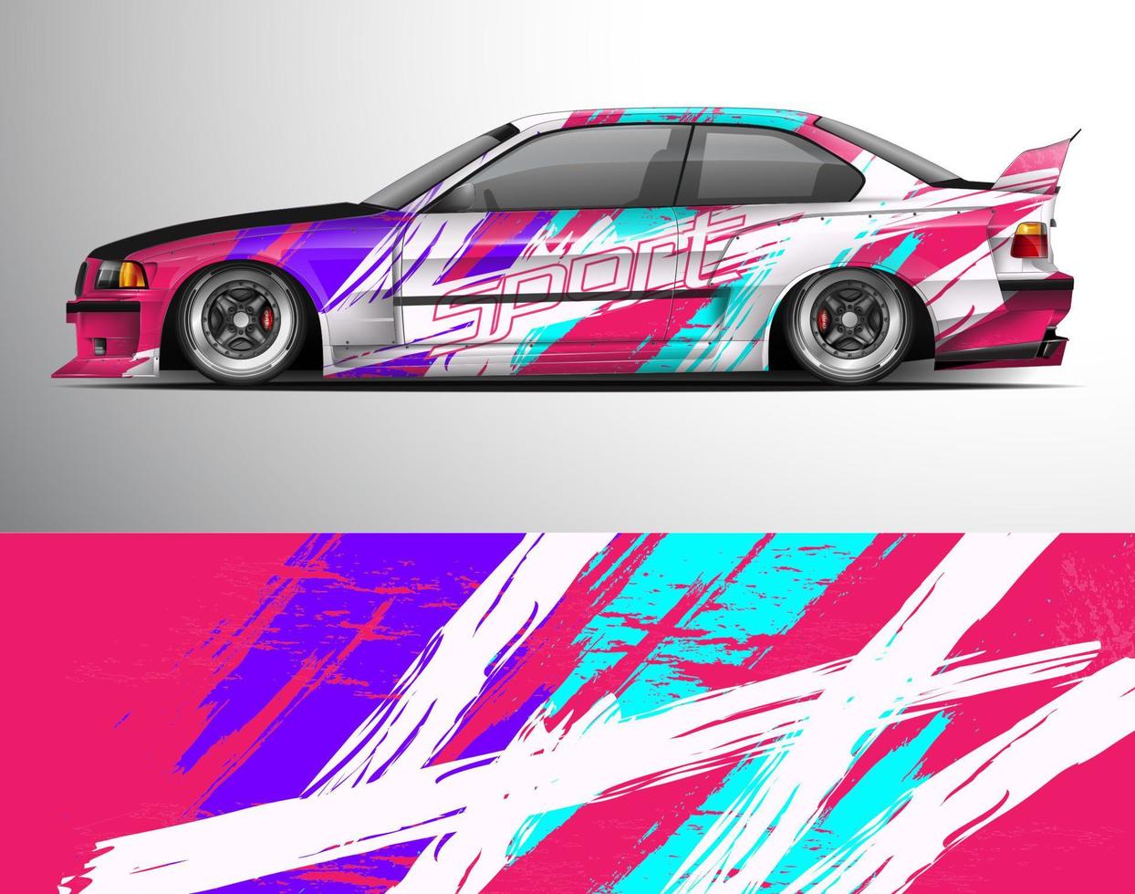 abstract car wrap design modern racing background design for vehicle wrap, racing car, rally, etc vector