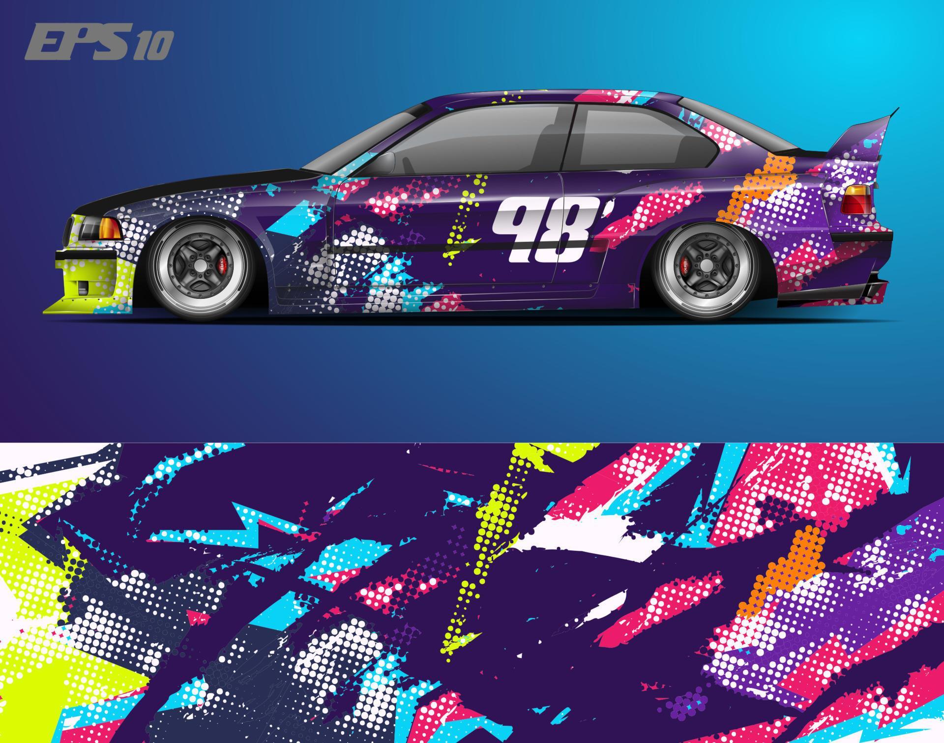 abstract car wrap design modern racing background design for vehicle