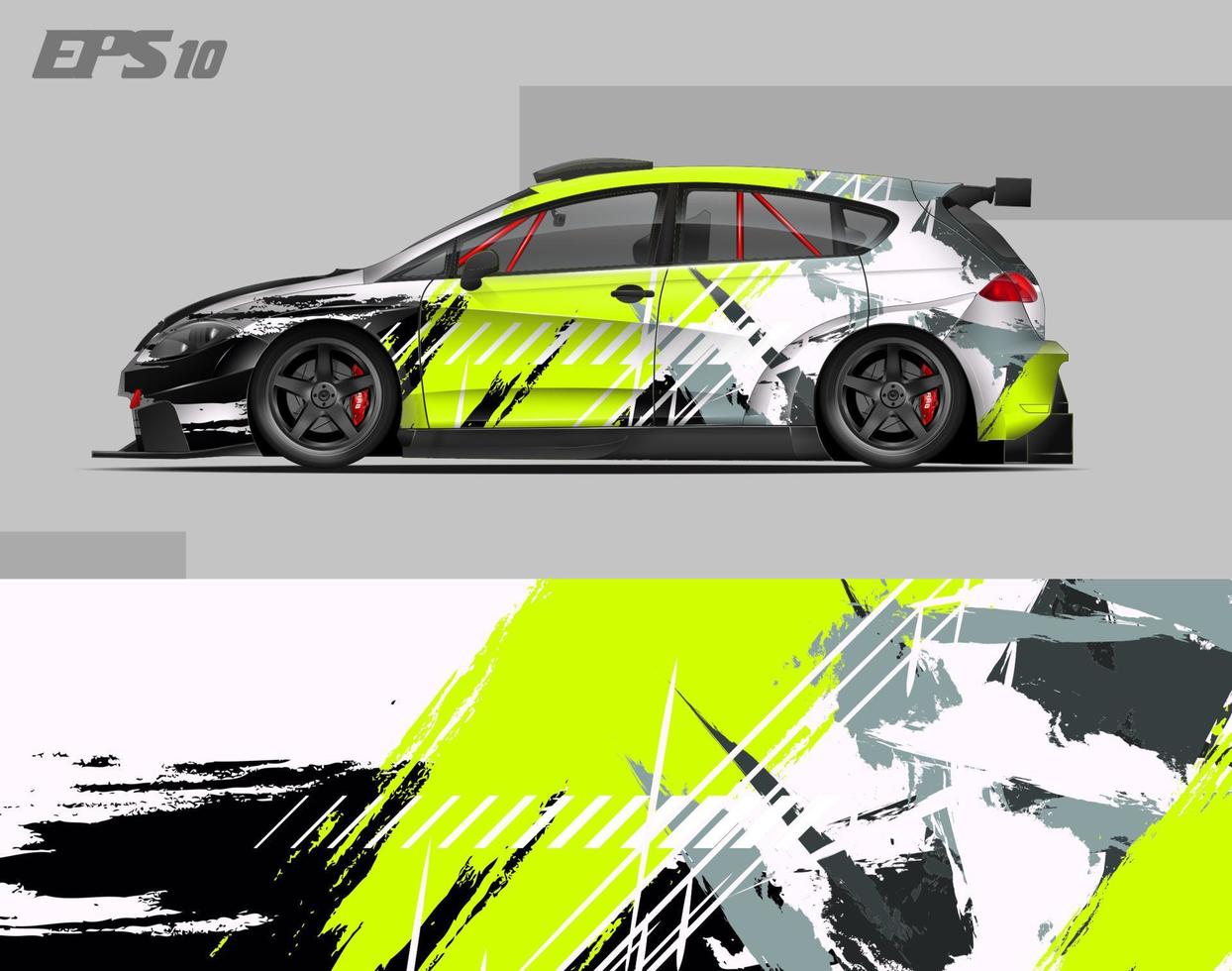 abstract car wrap design modern racing background design for vehicle wrap, racing car, rally, etc vector