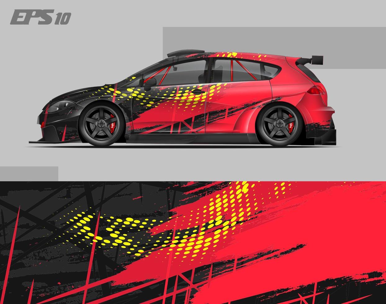 abstract car wrap design modern racing background design for vehicle wrap, racing car, rally, etc vector