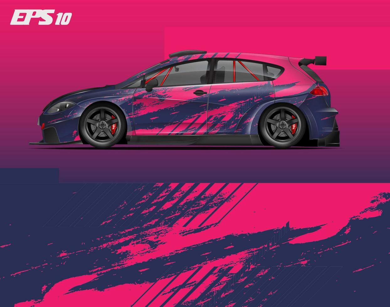 diseño de envoltura de coche abstracto diseño de fondo de carreras moderno para envoltura de vehículos, coche de carreras, rally, etc. vector