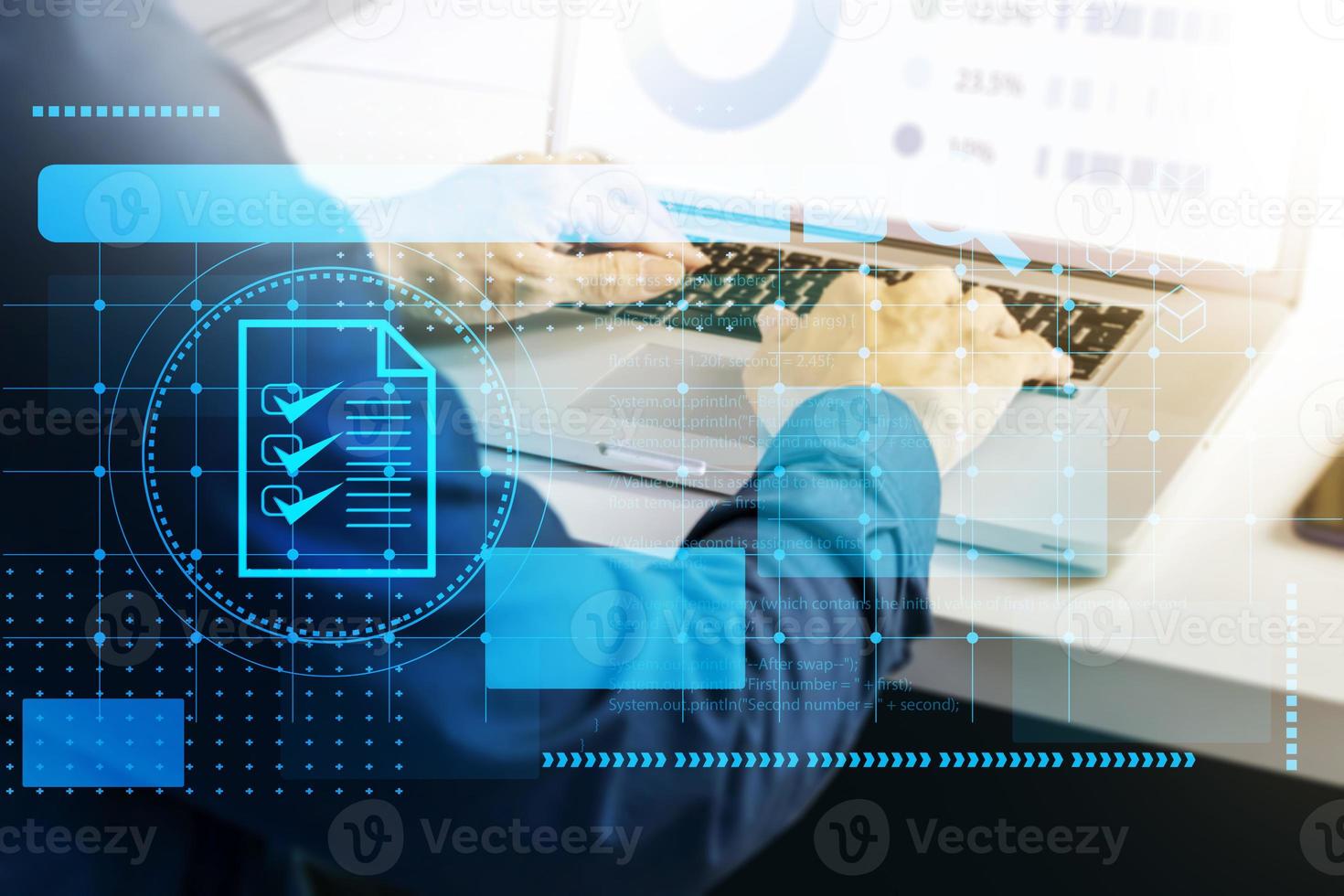 businessman check the correctness of work,A business review is a necessity.,Searching for information and business news photo