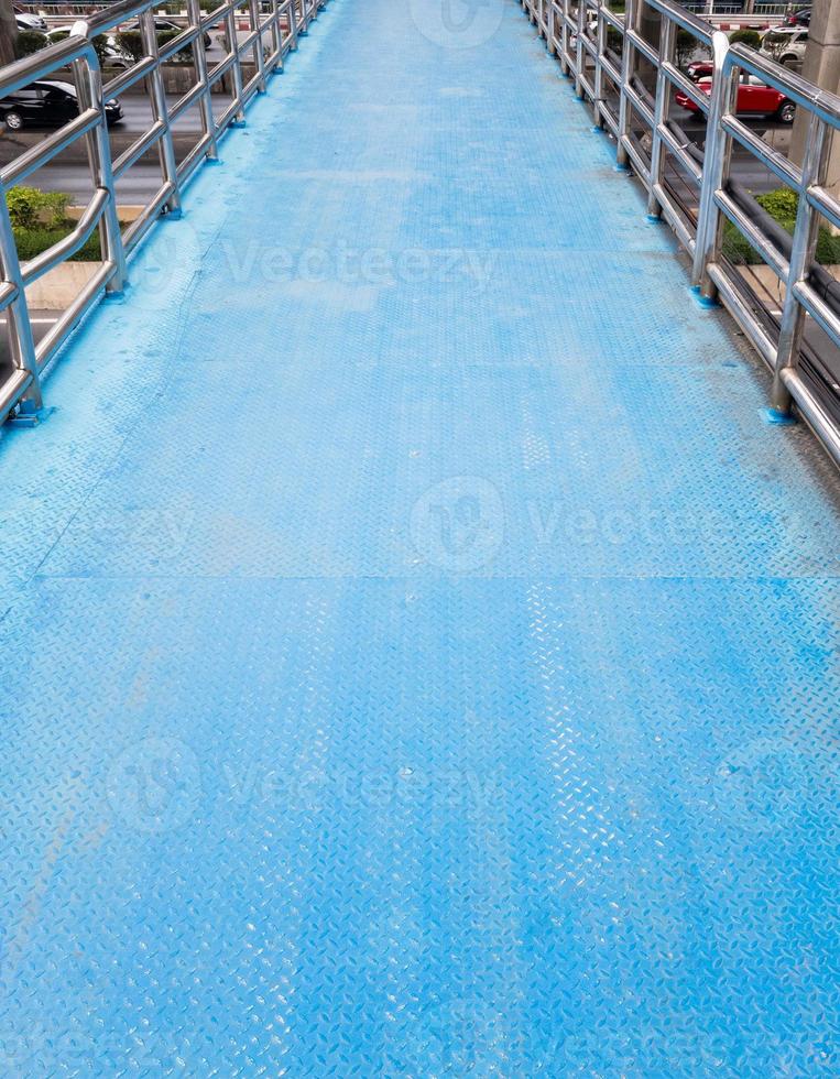 Metal blue walkway. photo