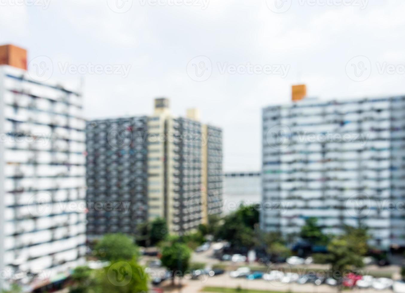 Modern condominium in blur focus photo