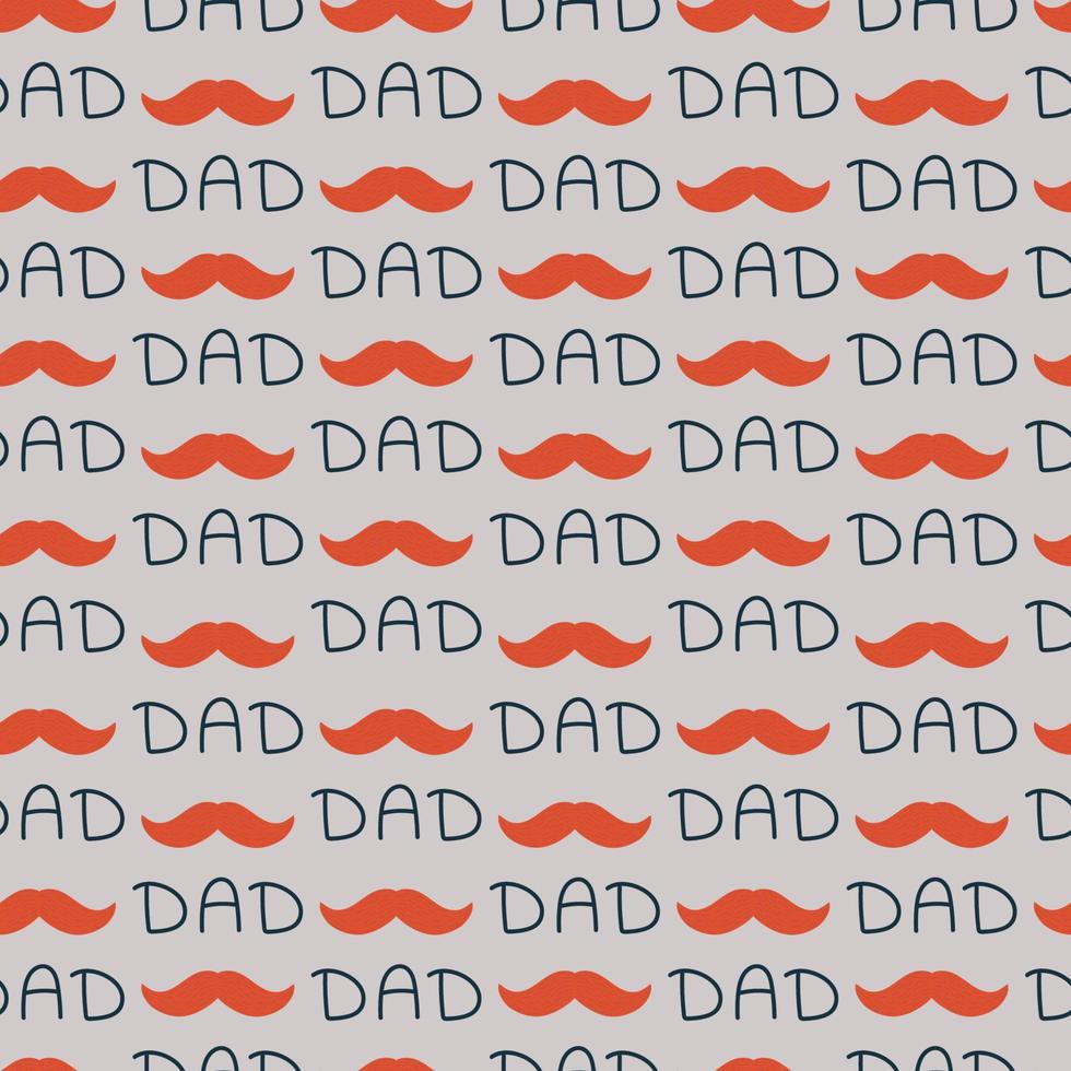 Seamless pattern for father's day. Vector background with mustache for fabric, paper.