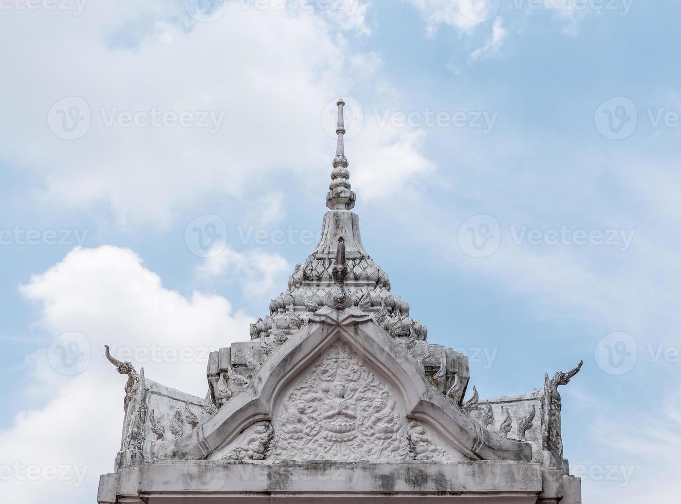 White stucco on the roof of the pavilion. photo