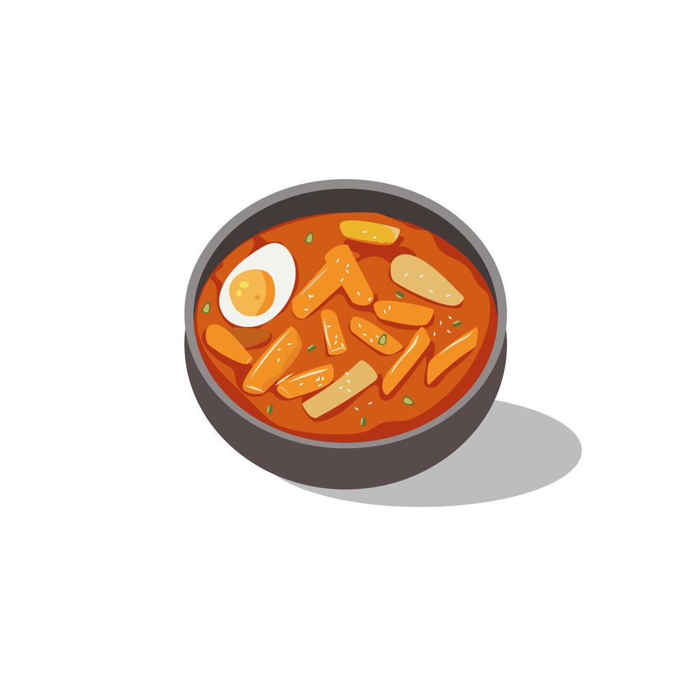 Topokki Korean rice cake. Vector illustration