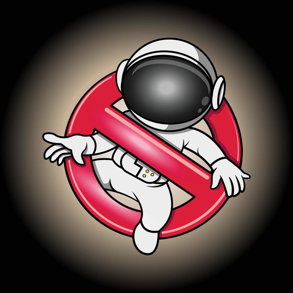 cute astronaut stuck in a circle vector