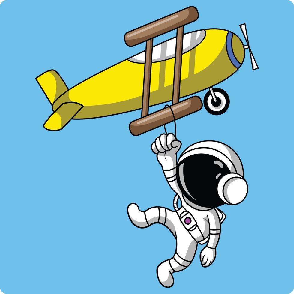 plane and an astronaut vector
