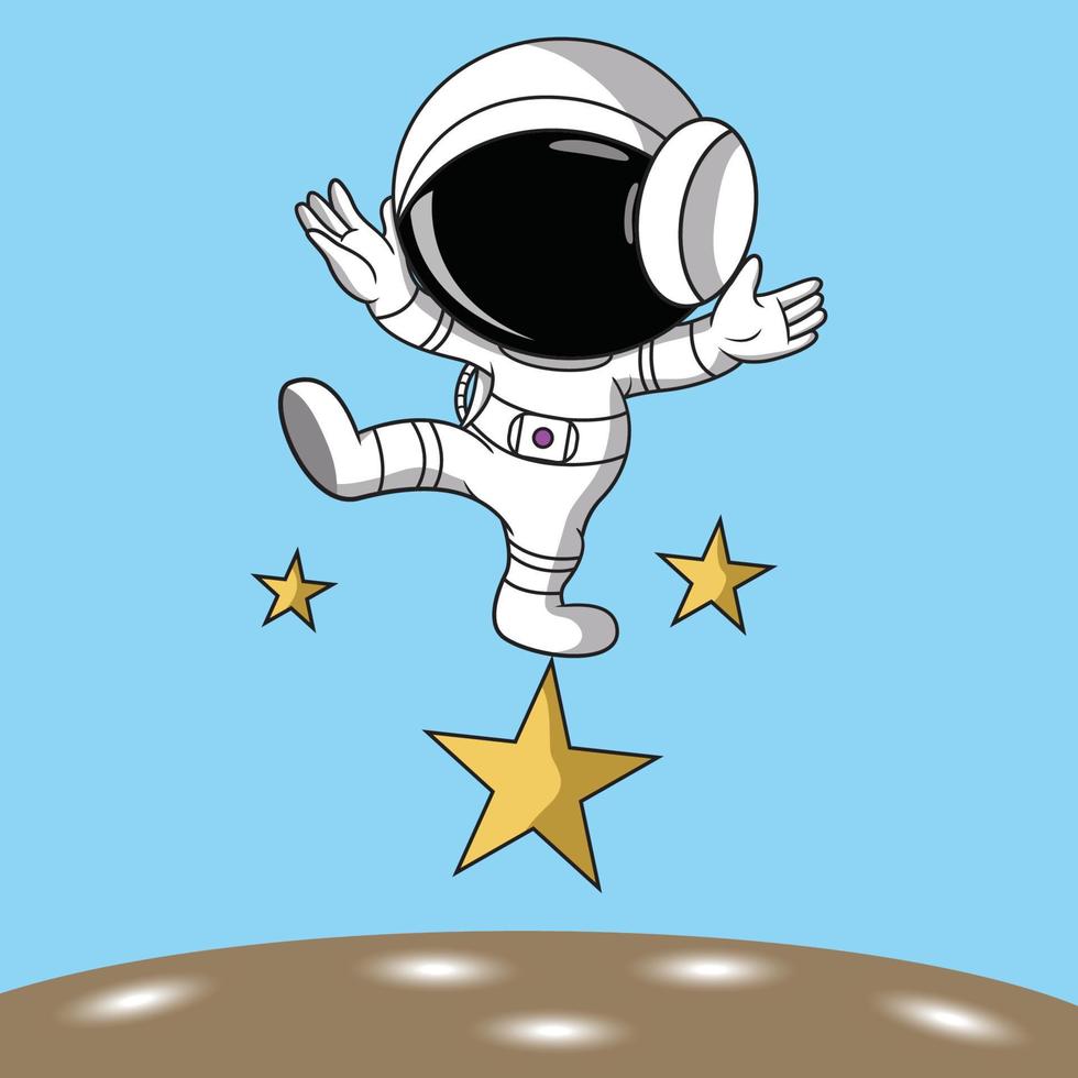 an astronaut and a star vector
