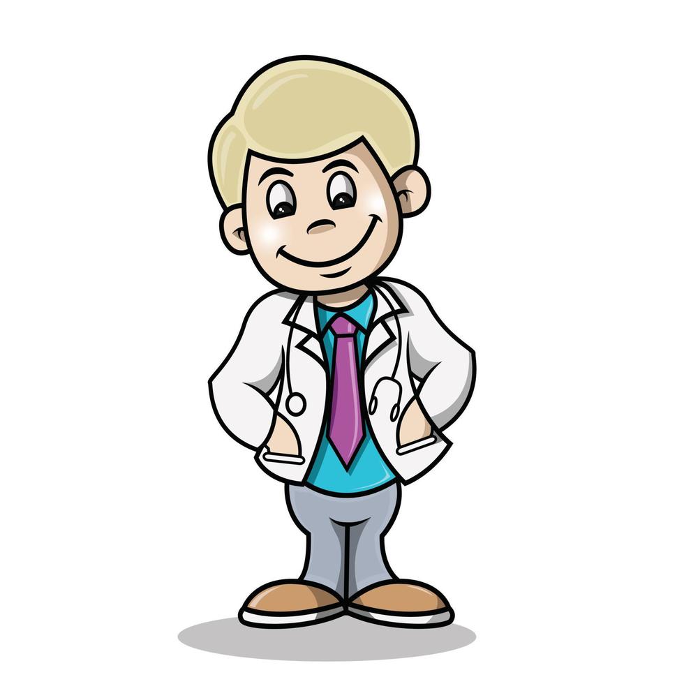 handsome doctor is in style welcoming his guest warmly vector