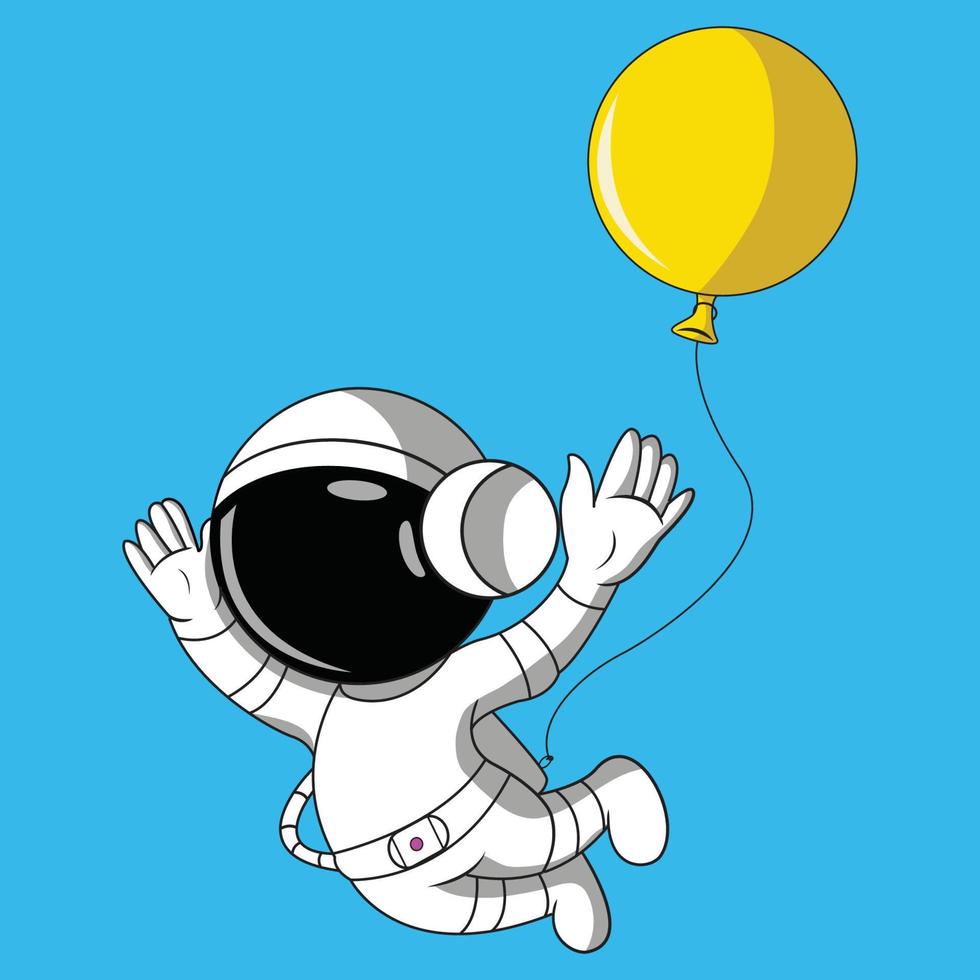 un astronauta y un globo vector