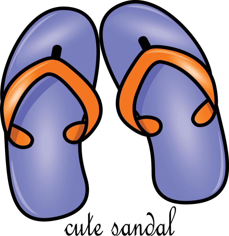 a pair of cute men's flip-flops in summer vector