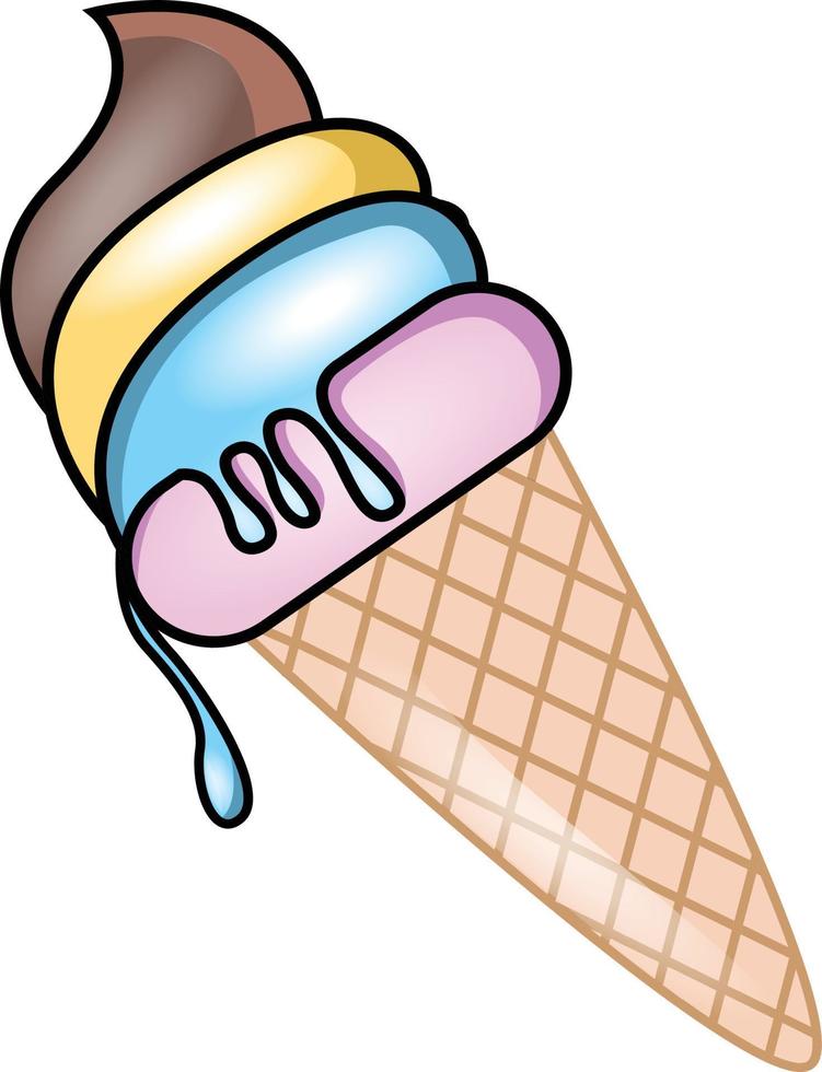 a cute ice cream in summer vector