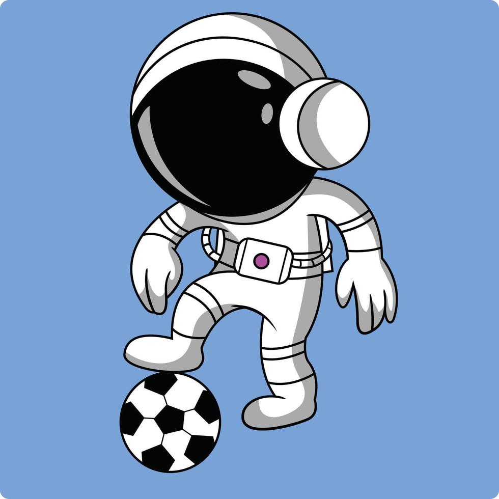 los astronautas juegan a la pelota vector