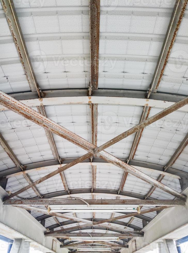 Metal ceiling of the pedestrian overpass. photo