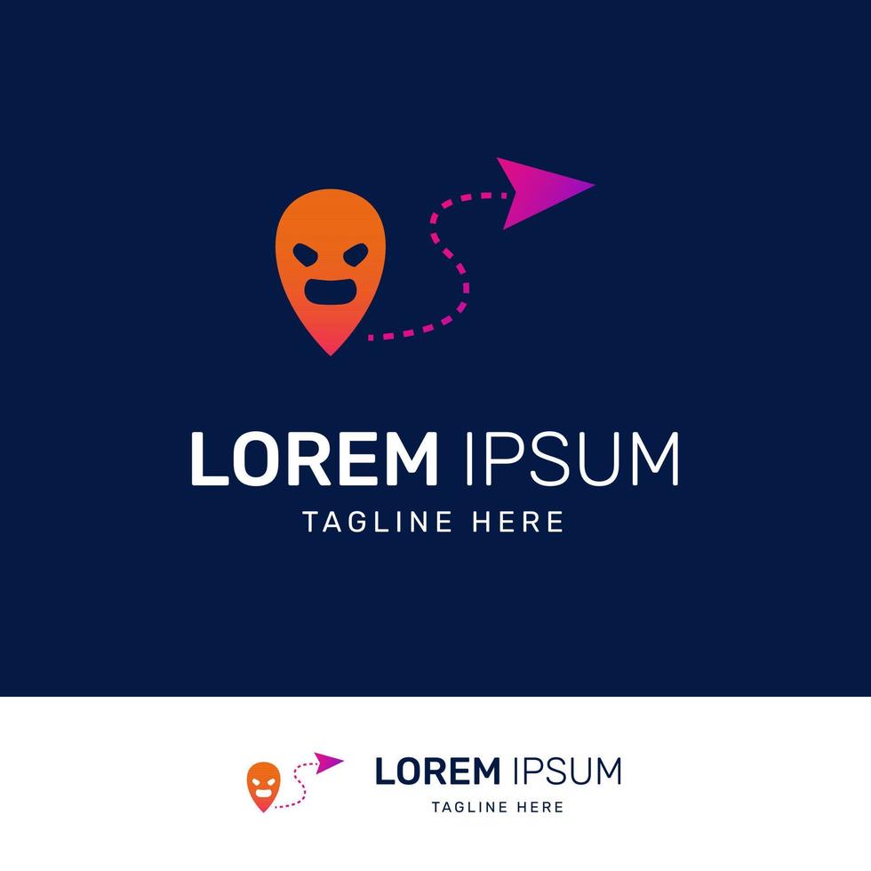 Location logo shaped location with gps icon vector