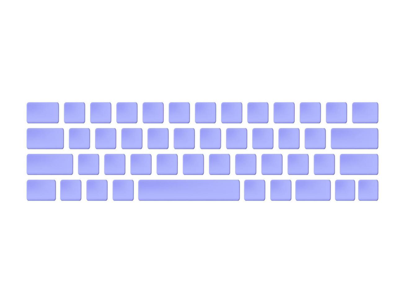 Blue a keyboard. minimal concept. 3d vector illustrations