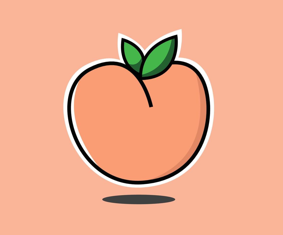 Peach icon,vector illustration. Flat design style. vector peach icon illustration isolated on White background, peach icon Eps10.