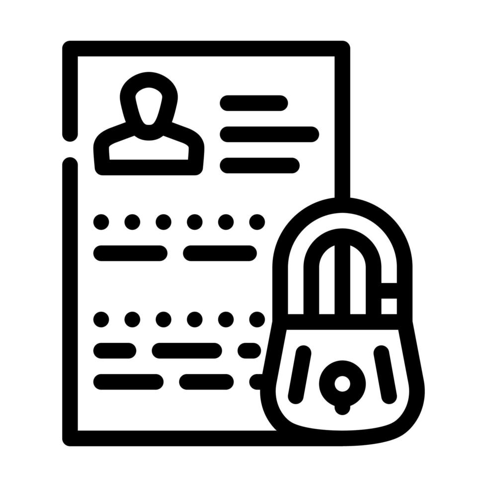 personal data protection line icon vector illustration