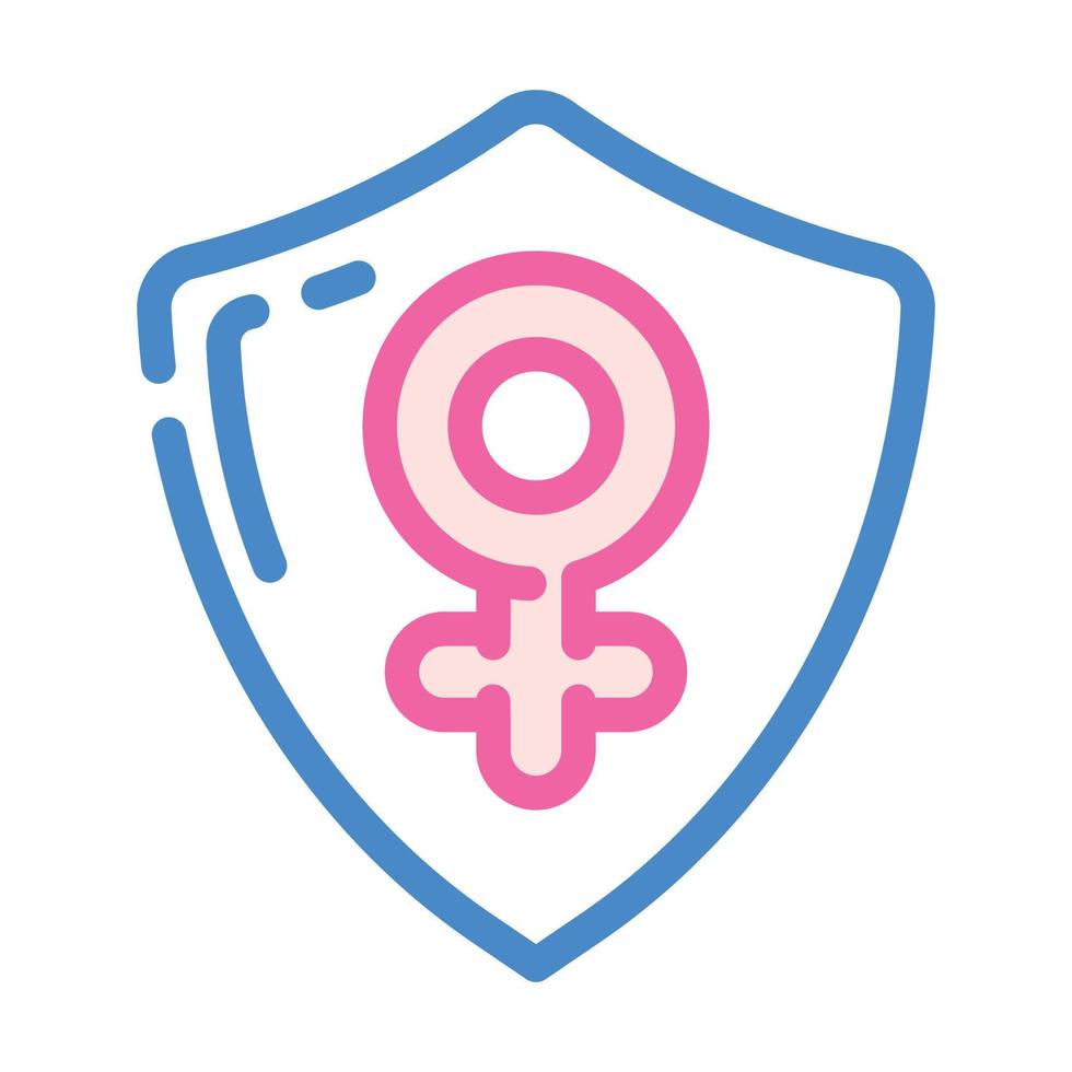 protecting women color icon vector illustration