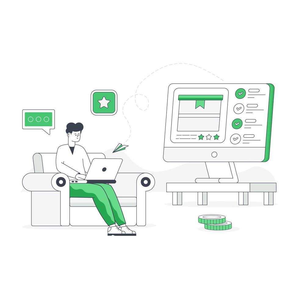 An editable flat illustration of product rating vector