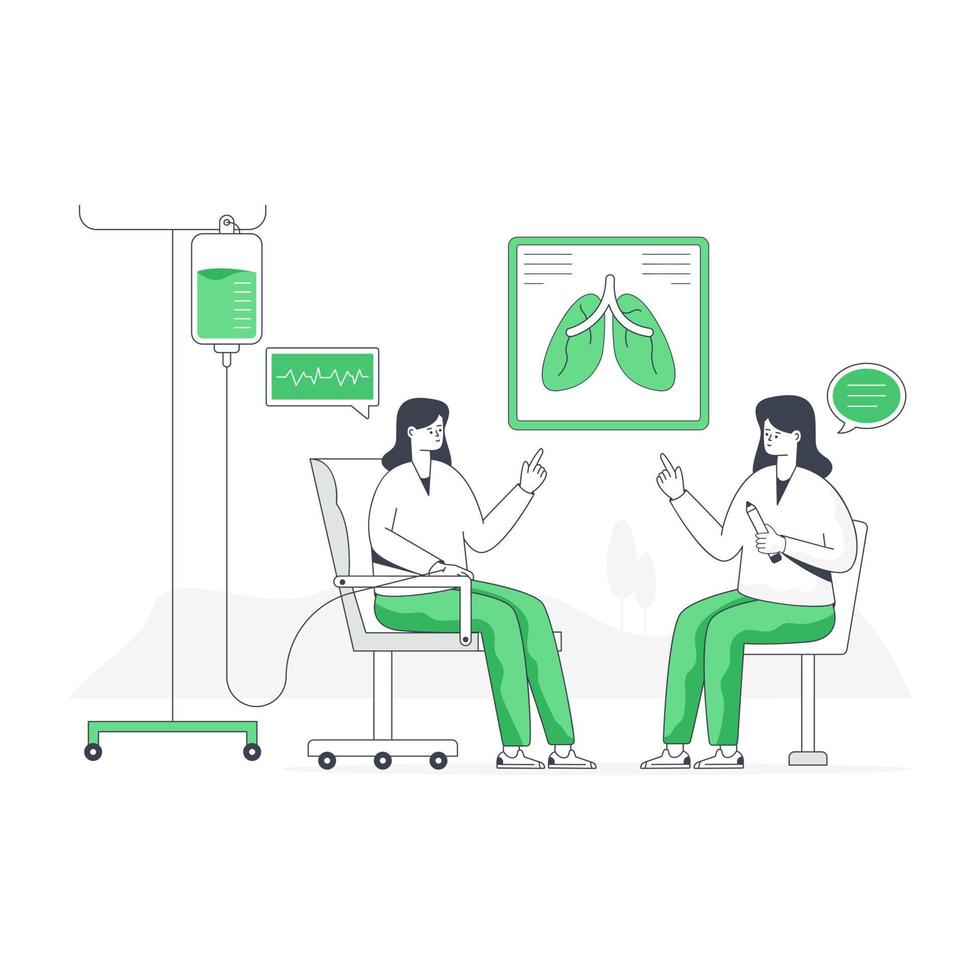 An illustration of intravenous treatment in flat style vector