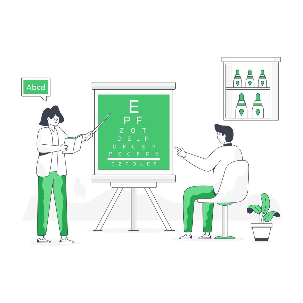 Trendy flat illustration of eyesight check vector