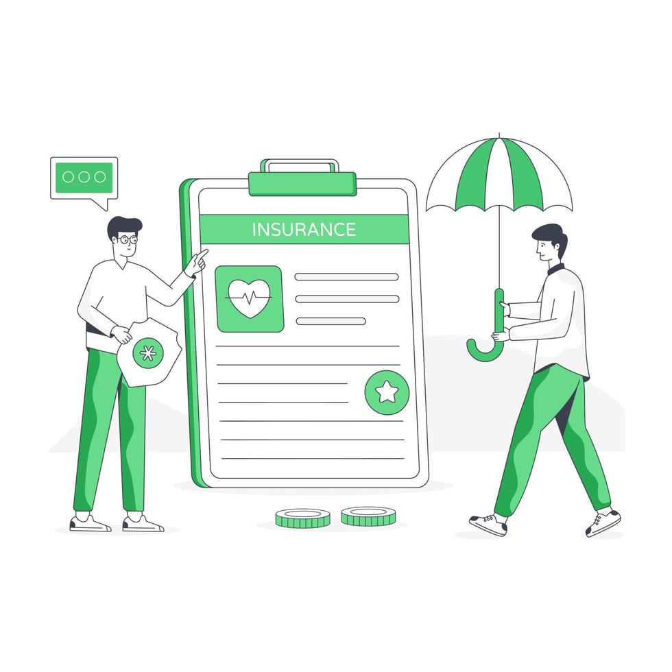 Health insurance illustration designed in flat style vector