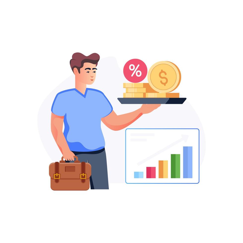 A profit analysis flat vector illustration