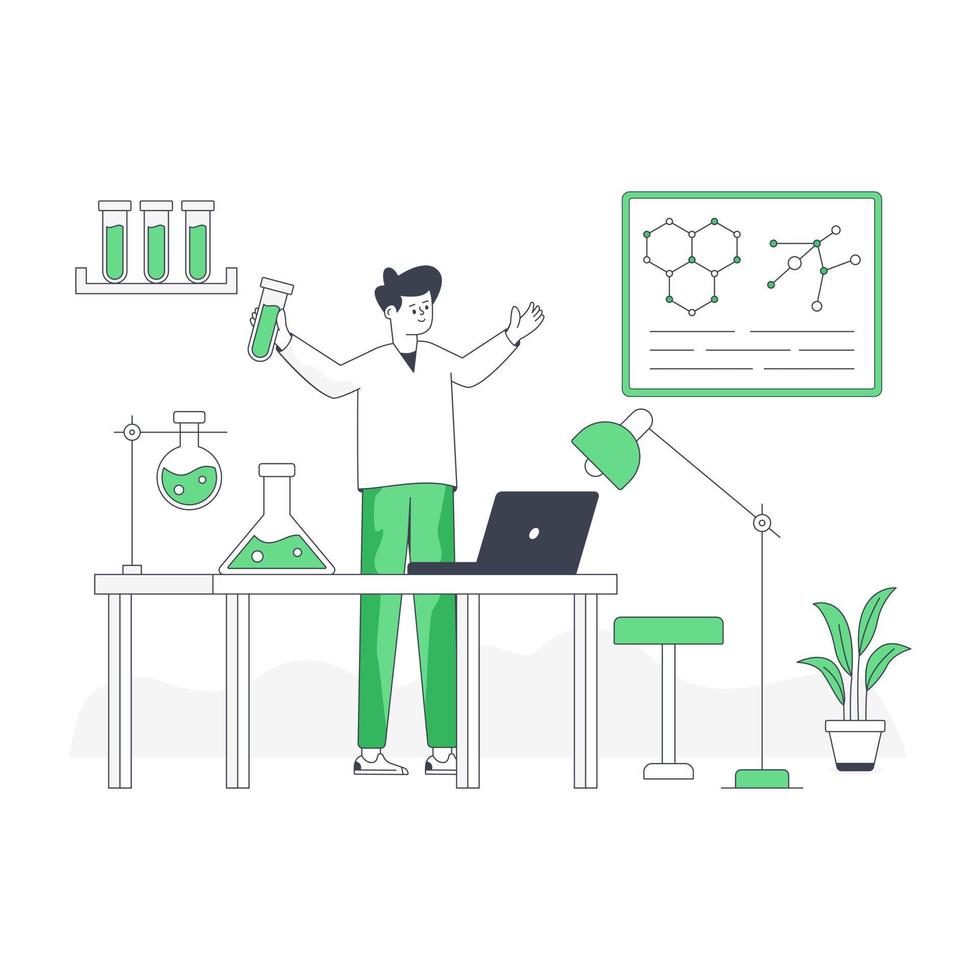 A customizable flat illustration of lab assistant vector