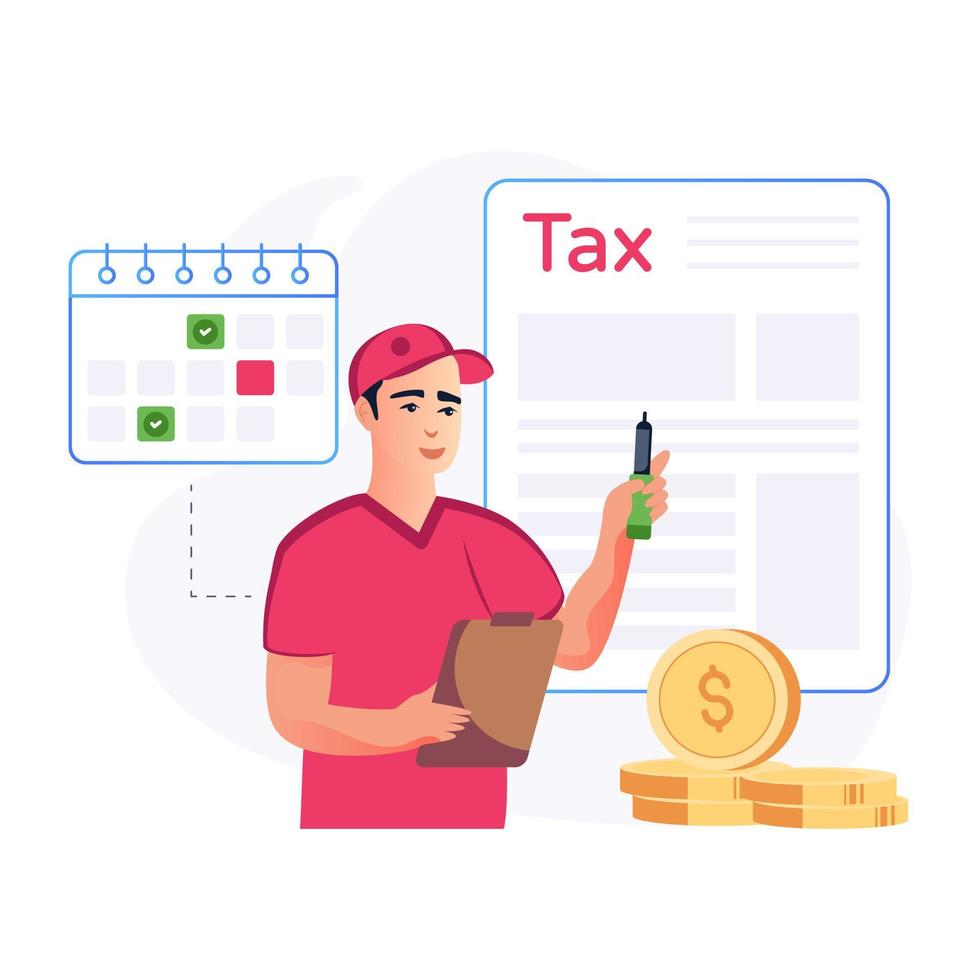 A tax schedule flat illustration download vector