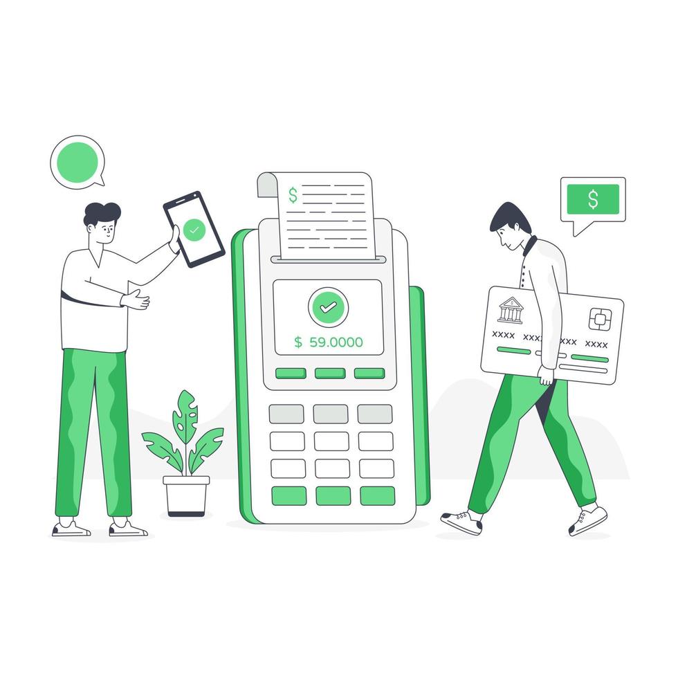Get a glimpse of card payment flat illustration vector