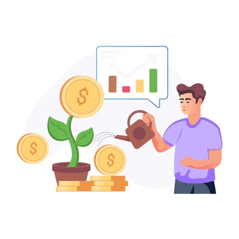 Trendy flat illustration of investment vector