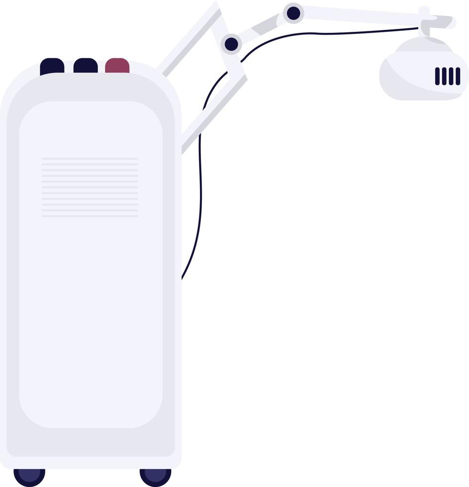 Medical device for UHF therapy semi flat color vector object