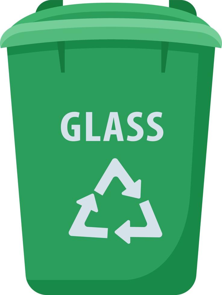 Container for glass waste semi flat color vector object