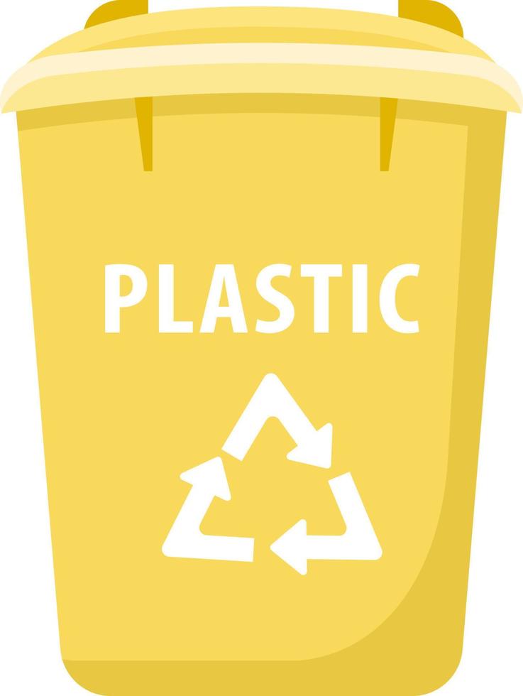 Bin for plastic waste semi flat color vector object