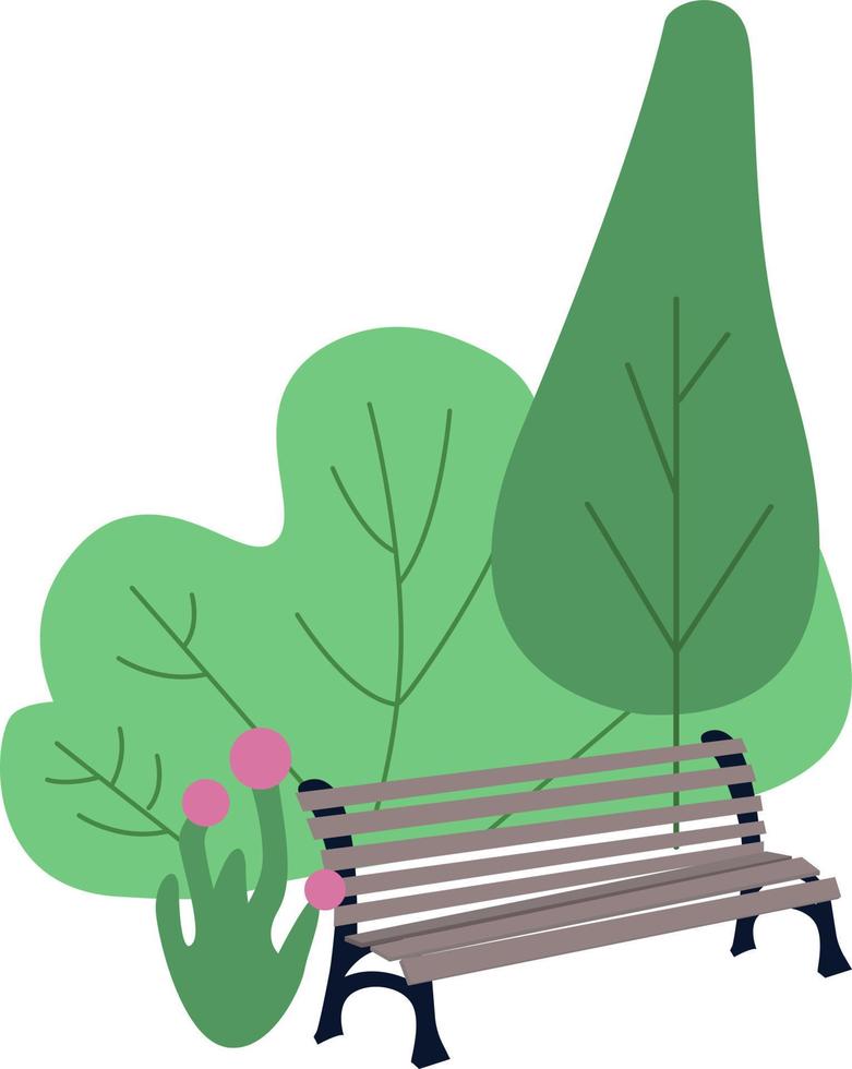 Park bench semi flat color vector object