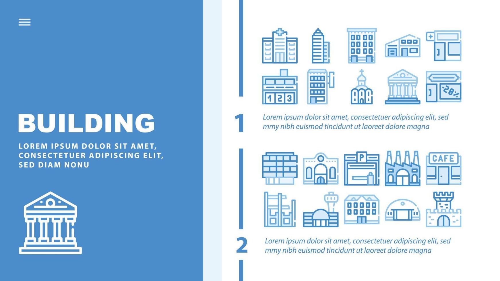 Building Architecture Landing Header Vector