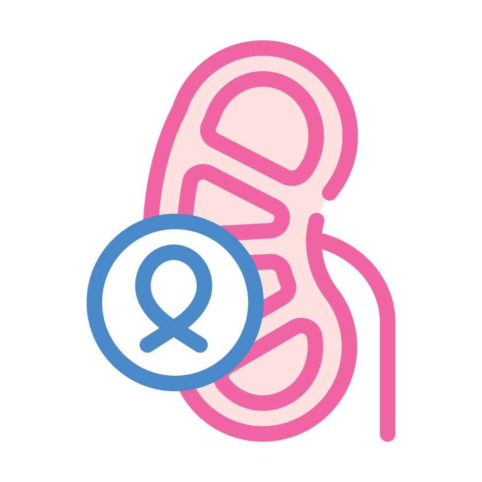 riñón cáncer color icono vector ilustración signo