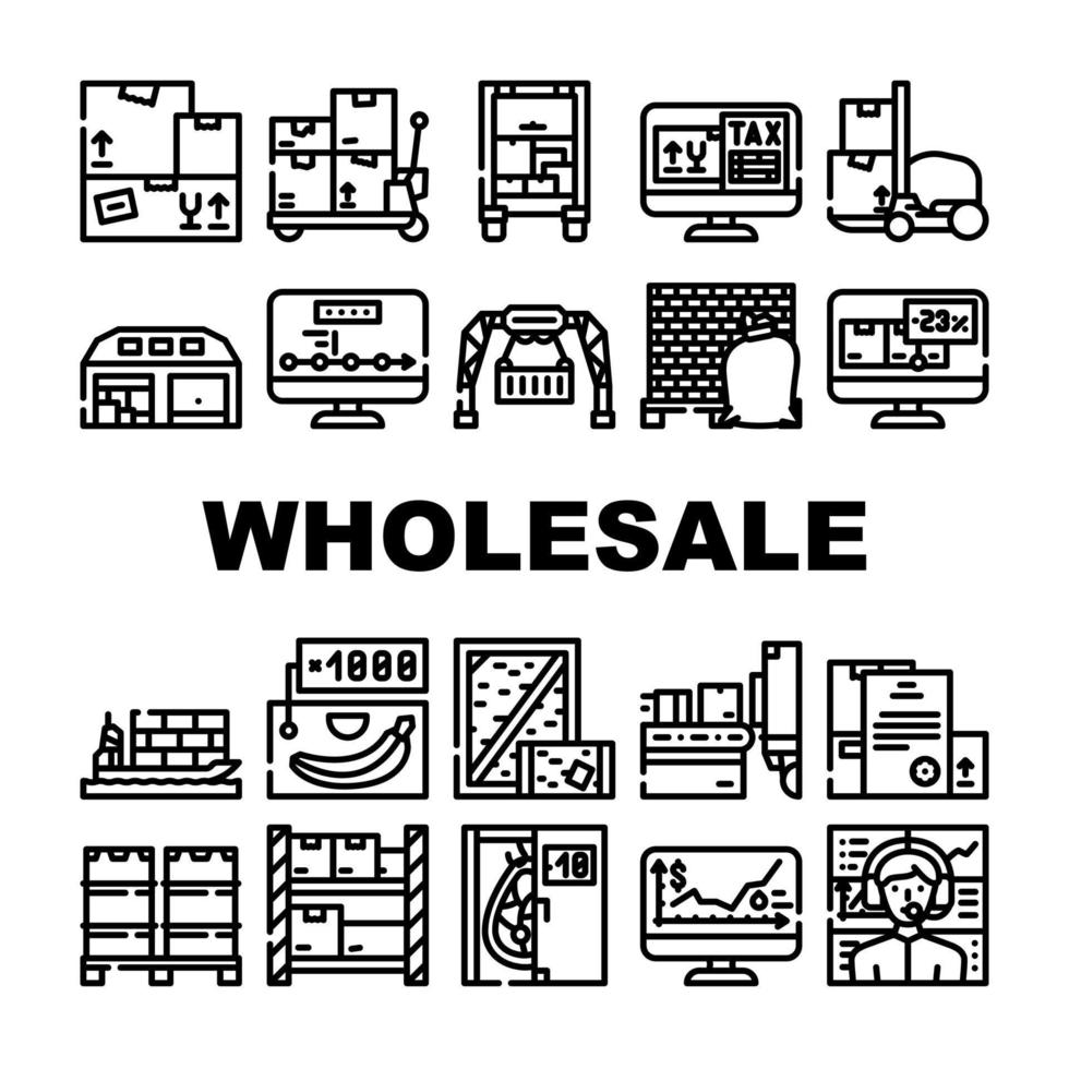 Wholesale Service Collection Icons Set Vector