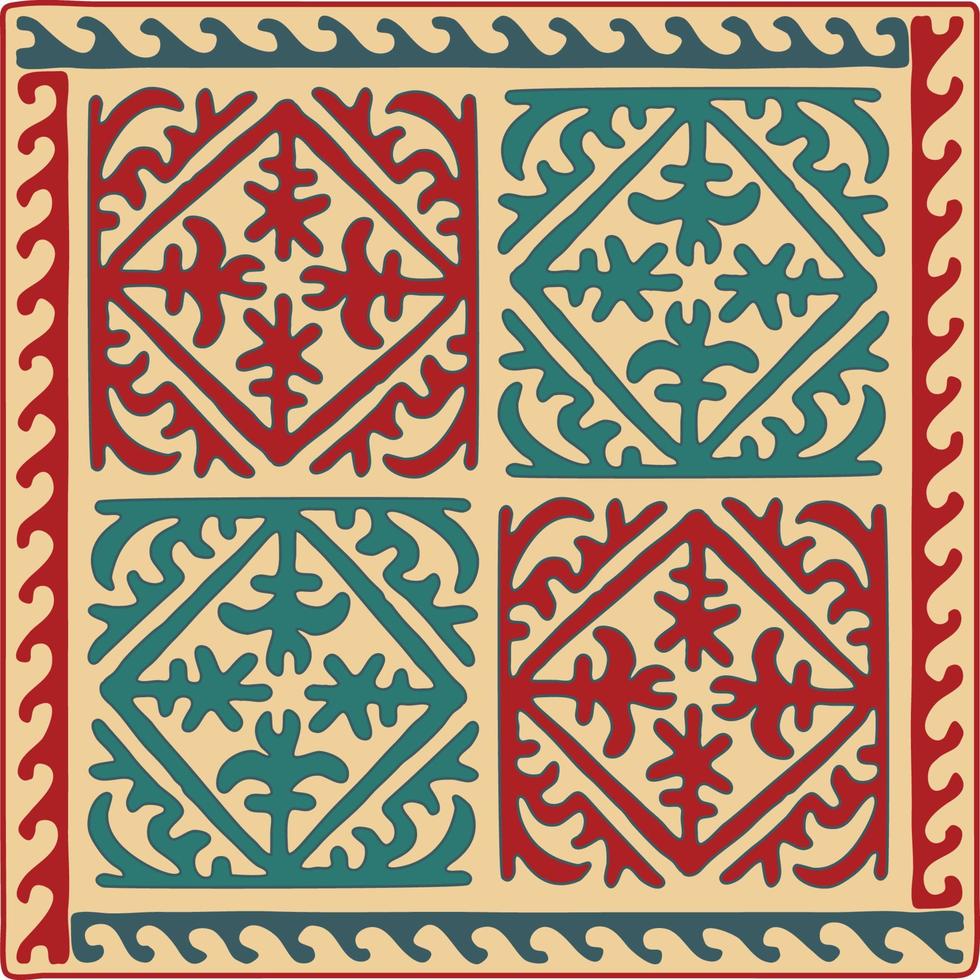 Kazakh asian nomadic design tribes on background vector
