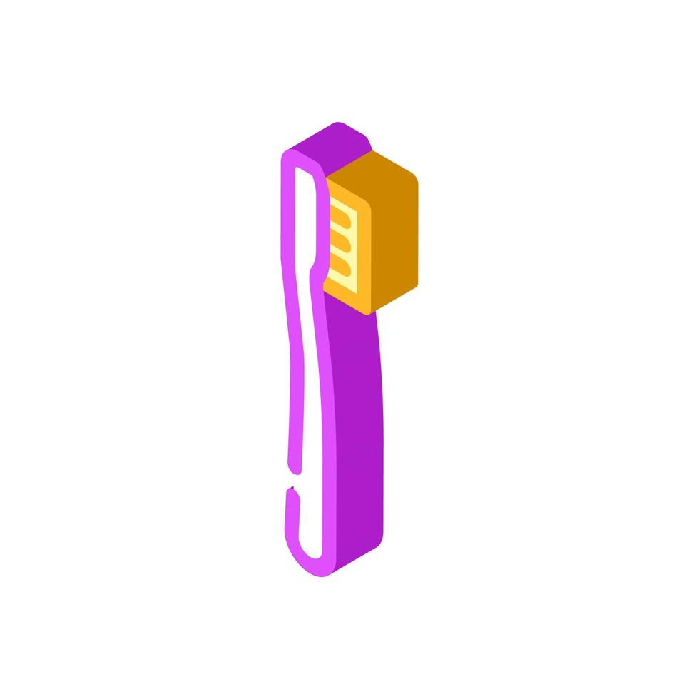 toothbrush plastic accessory isometric icon vector illustration